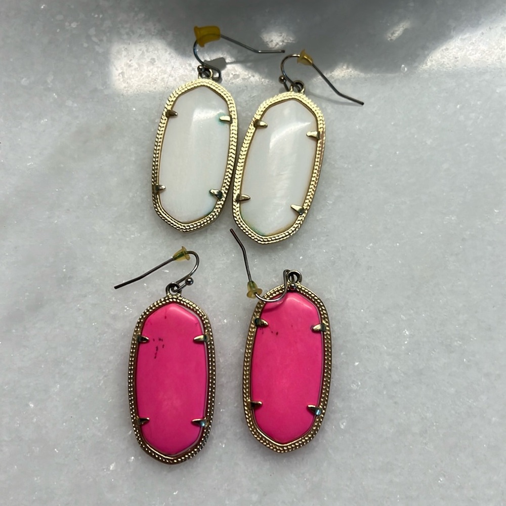 Kendra Scot Earrings— TWO PAIR!!! Pink and White!
